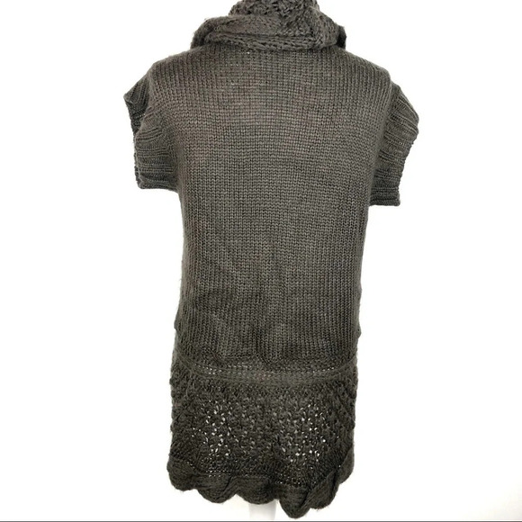 Wow Couture Brown Open Circle Chunky Knit Cardigan - Picture 5 of 8